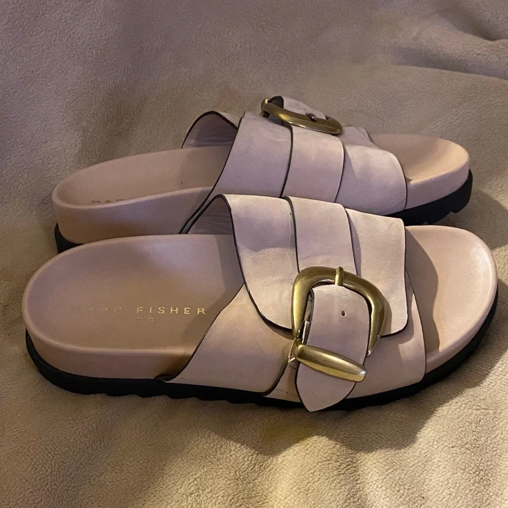 Marc Fisher LTD Leather or Suede Slide Sandals - Hattie size 6.5